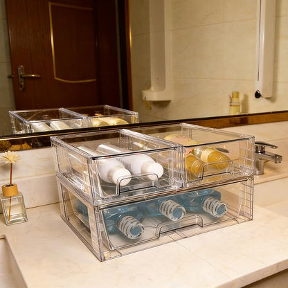 Stackable Storage Drawers, High-strength Clear Plastic Multi-purpose Organizer - Image 2