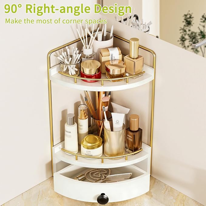 2-Tier Corner Bathroom Counter Organizer - Image 6