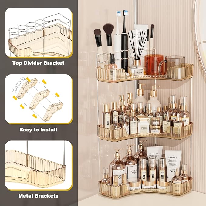3-Tier Corner Bathroom Counter Organizer - Image 6