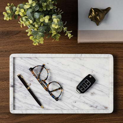 Cork & Mill Marble Tray for Bathroom Countertop, Kitchen Counter, or Catchall - Image 4