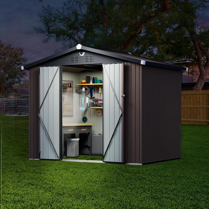Metal Storage Shed, Outdoor Storage Building 8x6, Large Backyard Shed - Image 9
