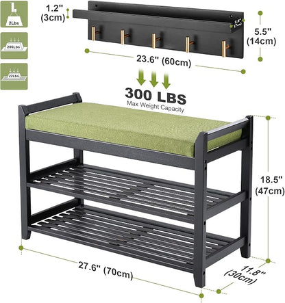 PETKABOO Shoe Rack for Front Door Entrance, 28” Entryway Bench - Image 3