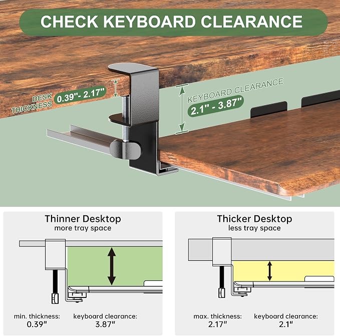Extra Large Keyboard Tray Under Desk - Image 4