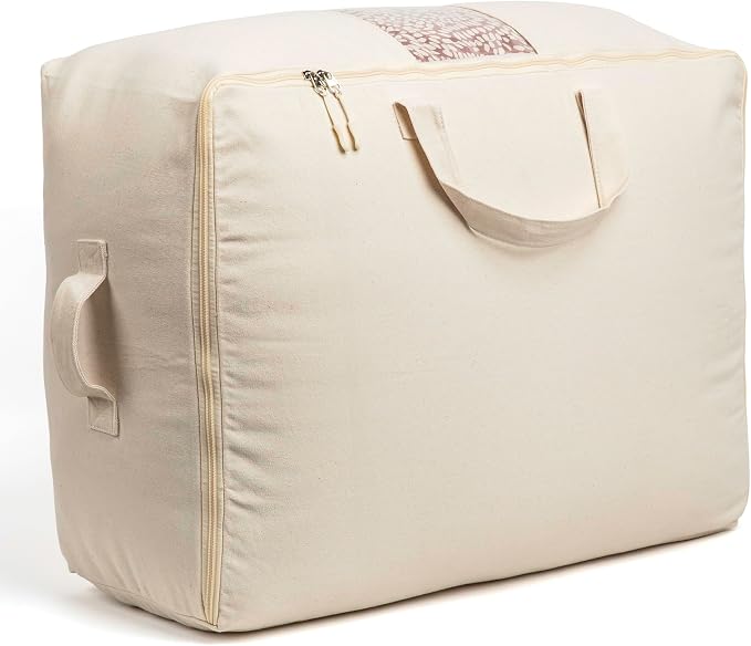 Soft Canvas Storage Bags with Zipper. Thick Breathable by VeraMia