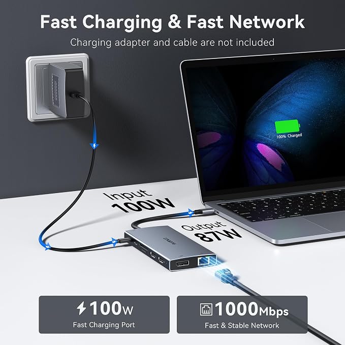 USB C Docking Station Dual Monitor Laptop Docking Station, 15 in 1 Docking - Image 6