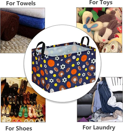 MAIZMZ Kids Hamper Storage Bins Organizer Toy Box Laundry Basket Large Canvas - Image 6