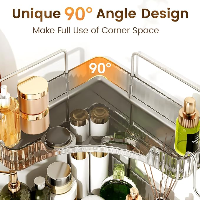 Corner Counter Organizer, 2-Tier Bathroom & Kitchen Storage Tray - Image 3