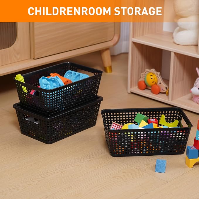 Plastic Storage Baskets With Lid, Storage Bins - Image 7