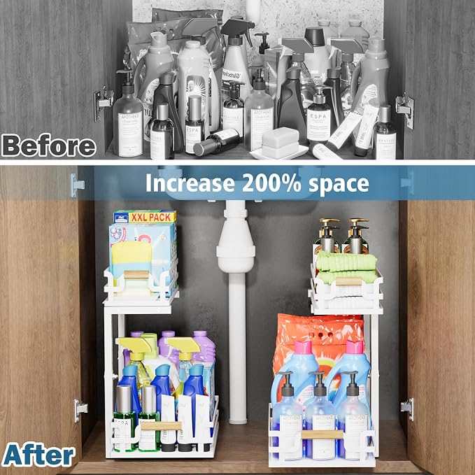 Under Sink Organizers and Storage, 2 Tier Slide Out Under Sink Organizers And - Image 5