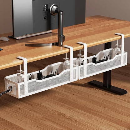 2 Pack Under Desk Cable Management Tray, Cinati Cord Organizers by Cinati