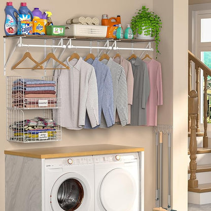DAOUTIME 2 Set Laundry Room Wall Mounted Shelves - Image 5