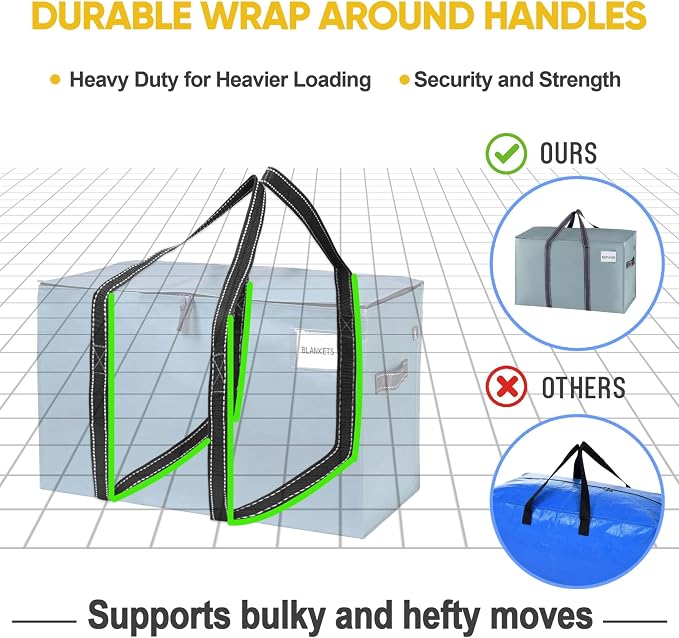 VENO 10 Pack Moving Bags and Large Christmas Storage Bins - Image 5