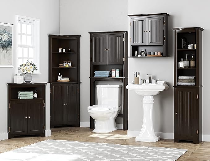 UTEX Above Toilet Storage Cabinet, Bathroom Organizer - Image 9