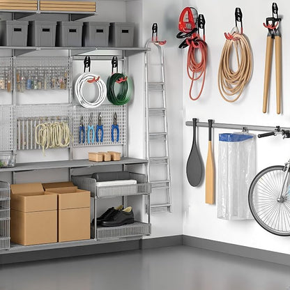 16 Pack Steel Wall Mount Garage Storage Hooks Heavy Duty | Anti-Slip Coating | - Image 5