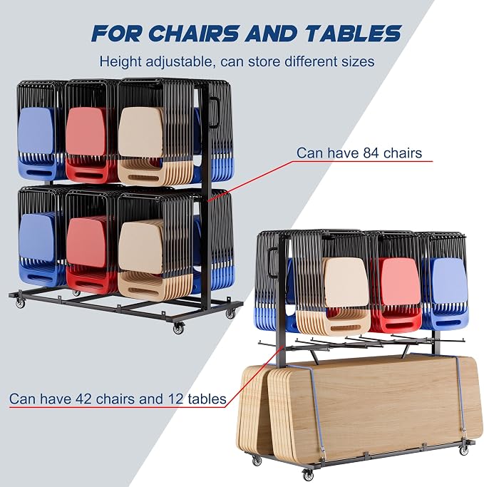 Folding Chair Rack, Heavy-Duty Chair Cart - Image 6