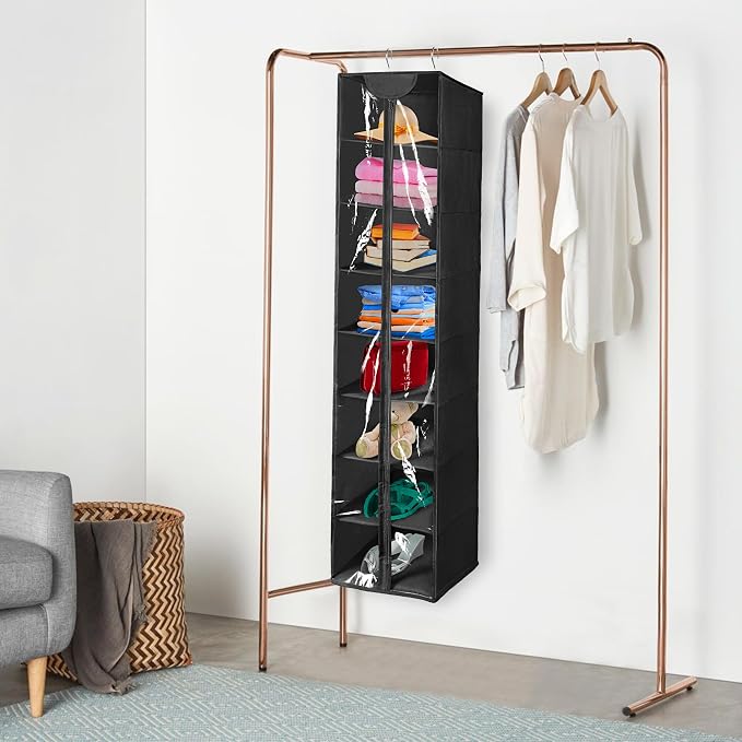 Libeder Hanging Closet Organizer, 8-Shelf Wardrobe Clothes Storage Organizer - Image 5