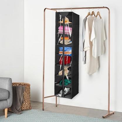 Libeder Hanging Closet Organizer, 8-Shelf Wardrobe Clothes Storage Organizer - Image 5