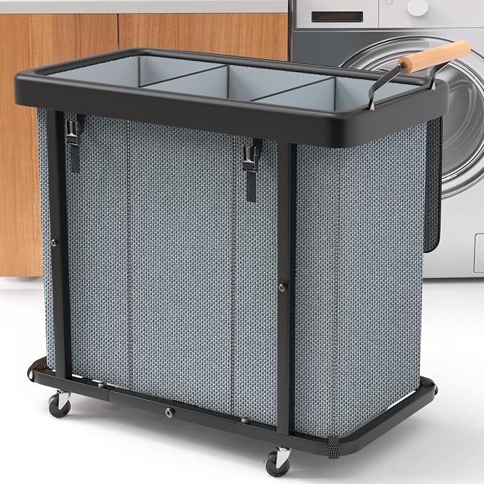 230L Extra Large Fashion Laundry Sorter 3 Section by Unlockyourhomestoragelife