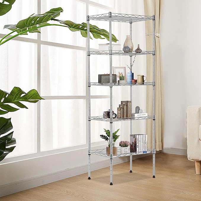 FDW 5 Tier Wire Shelving Adjustable Metal Shelves 17L x 12W x 48H NSF Pantry - Image 2