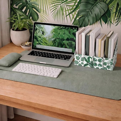 Monstera Magazine File Holder Decorative Set of 4 | Foldable Magazine Storage - Image 5