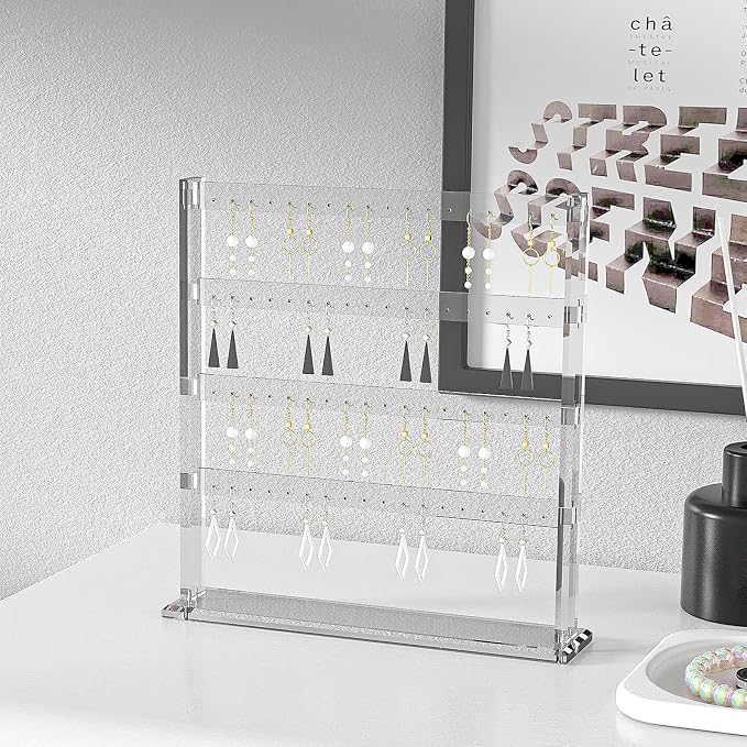 Coward Acrylic Earring Holder Stand, Tabletop Earring Jewelry Easel Display by FocusOnJewelryDisplay15yrs