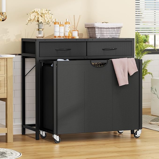 Laundry Sorter, Rolling Laundry Hamper - Image 9
