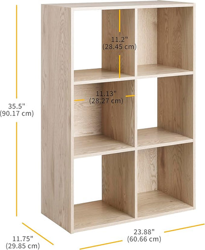 Whitmor 6 Cube Bookcase Storage Organizer, 3 Tier Stackable MDF Bookshelf - Image 2