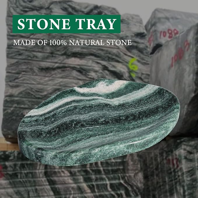 Koville Green Marble Cloud Shape Vanity Tray, Serving Stone Key Tray - Image 4