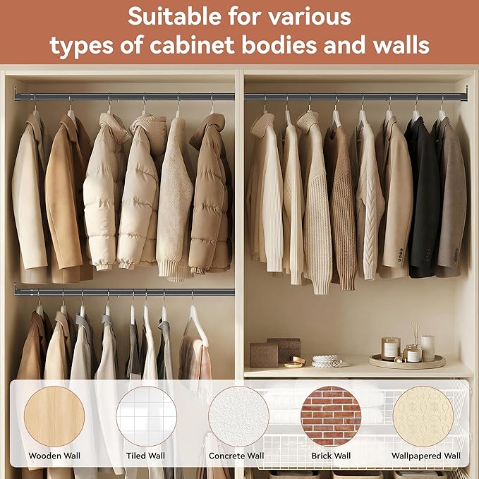 Oval Closet Rod 18-52 Inch Adjustable Closet Rods - Image 5