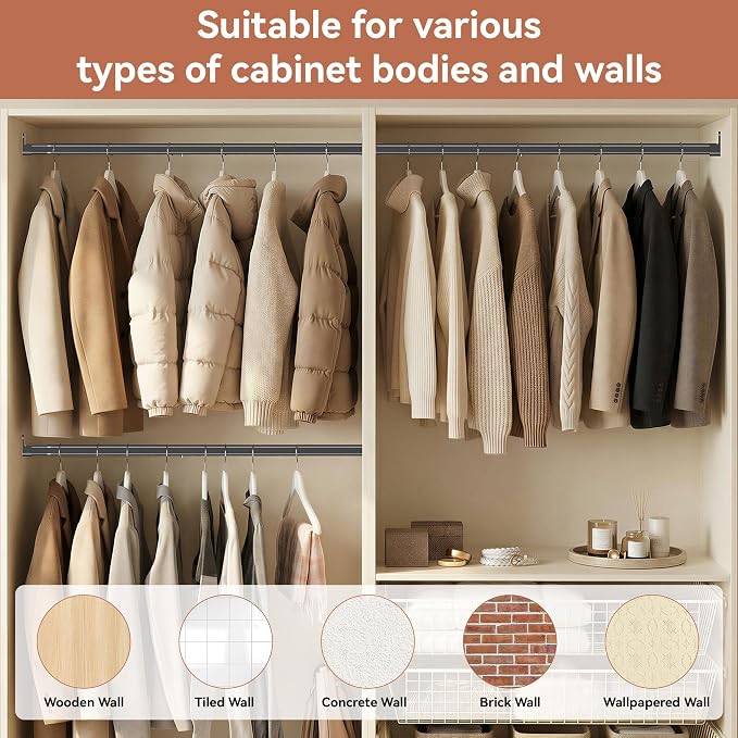 Oval Closet Rod 18-88 Inch Adjustable Closet Rods - Image 5