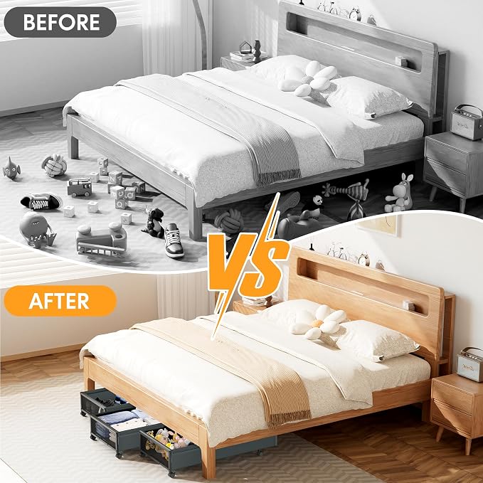 Under Bed Storage with Wheels，1 Pack Under Bed Storage Containers, Underbed - Image 6