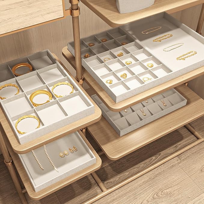 Oirlv Stockable 24 Grids Insert Jewelry Tray Pendant Earrings Storage Trays - Image 3