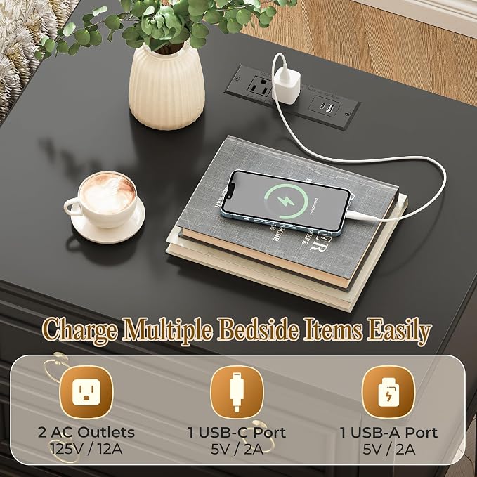 Huuger 27.6 Inch Tall Nightstand - Image 3