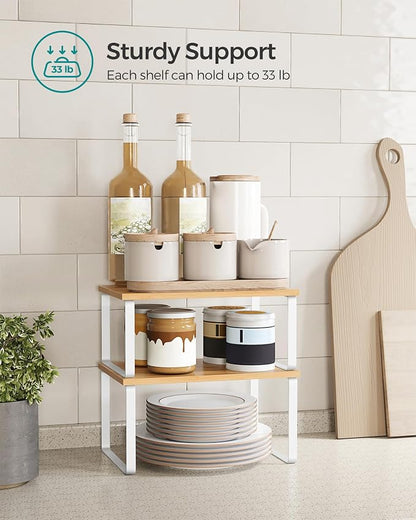 SONGMICS Cabinet Organizer Shelf, Kitchen Storage, Spice Rack, Expandable - Image 5