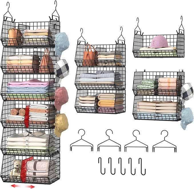 6 Tier Extra Large Hanging Storage Organizer, Hanging Closet Shelves by Jautokerdar