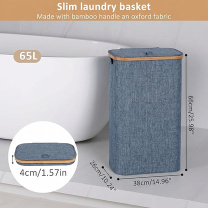 iEGrow 65L Slim Laundry Hamper, Narrow Laundry Basket - Image 2