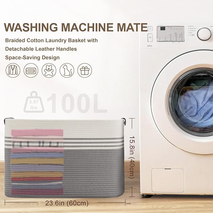 100L Extra Large Laundry Basket - Image 7
