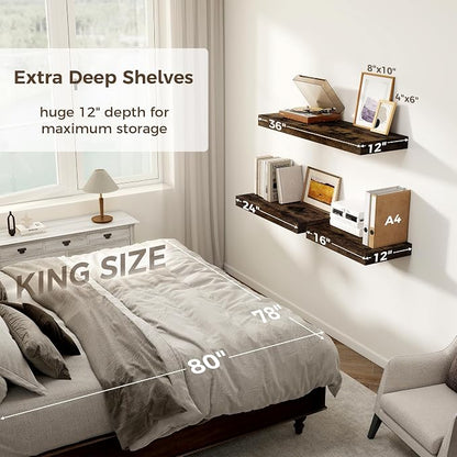 12 Inch Deep Floating Shelves, 24 x 12 Floating Shelf - Image 5