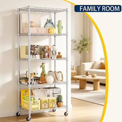 REGILLER 5-Wire Shelving Metal Storage Rack Adjustable Shelves, Standing - Image 4