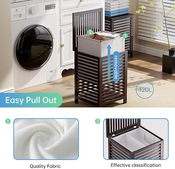 SMIBUY Double Laundry Hamper - Image 6