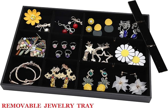 Stratalife 12 Grid Jewelry Organizer Tray, Stackable Drawer Earring Organizer - Image 2