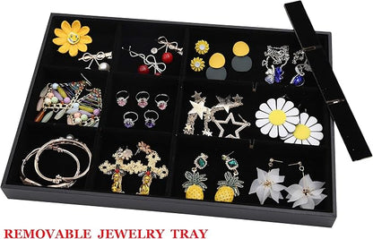 Stratalife 12 Grid Jewelry Organizer Tray, Stackable Drawer Earring Organizer - Image 2