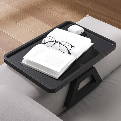 Couch Arm Tray, Bamboo Folding Sofa Tray, Sofa Armrest Trays Clip-On Couch Desk - Image 2