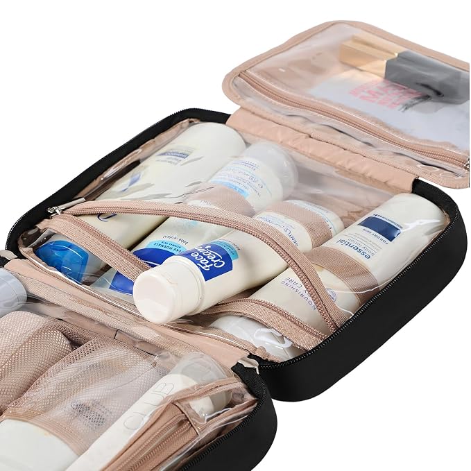 NISHEL Travel Toiletry Bag for Women, Makeup Essentials Organizer, Hanging Case - Image 5