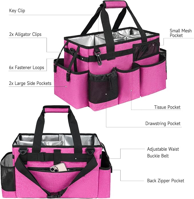 Cleaning Caddy Bag, Large Cleaning Supplies Organizer - Image 3