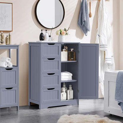 Yaheetech Large Bathroom Storage Cabinet, Freestanding Floor Cabinet - Image 4