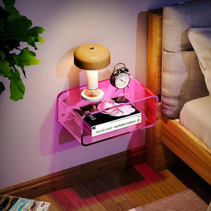Acrylic Floating Nightstand, Bedside Table, Nightstand Shelf Wall Mounted - Image 9