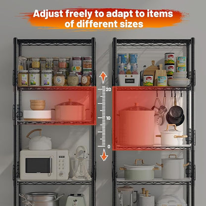 5 Tier Metal Shelving Unit Pantry Storage Shelves - Image 7