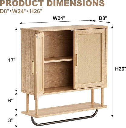 Rattan Bathroom Wall Cabinet - Image 2
