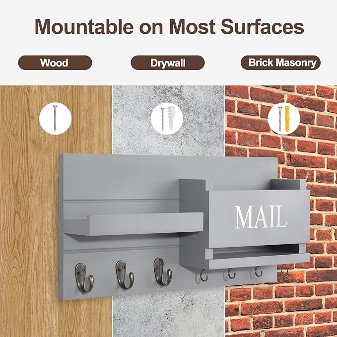 Lwenki Mail Organizer for Wall Mount – Key Holder - Image 7